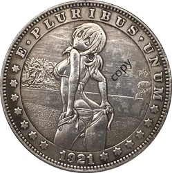 Коллекционная монетка с девушкой, забавный сувенир для нумизматов