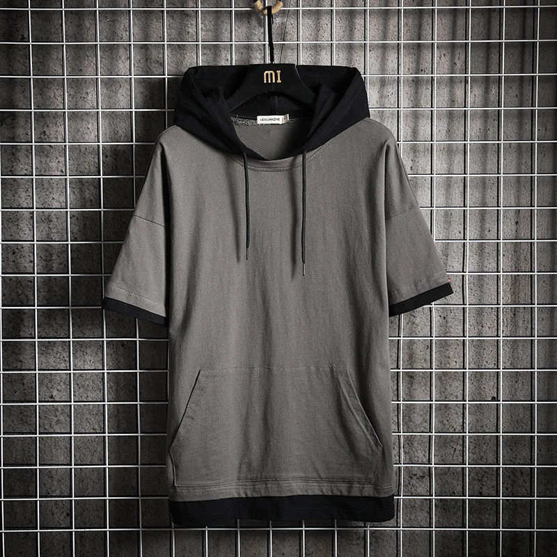 Футболка Idopy мужская с капюшоном японская городская мода пуловер в уличном стиле
