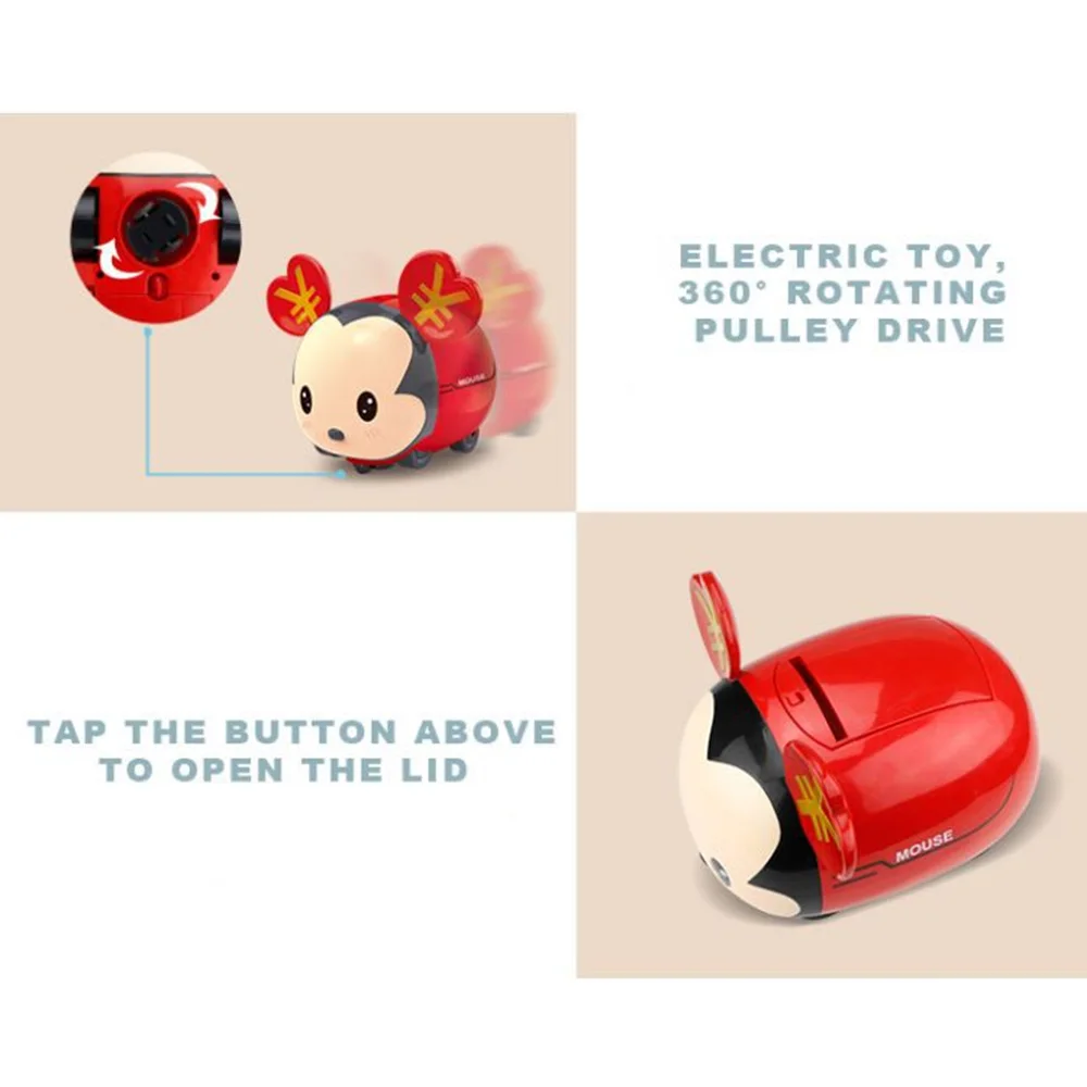 Милый талисман на год крысы электрическая мышь автоматическая копилка для монет