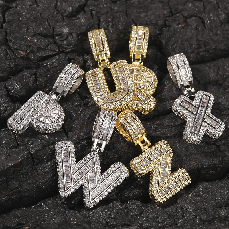 

New Hip Hop Zircon English Alphabet Men's Fashion Pendant Necklace Jewelry