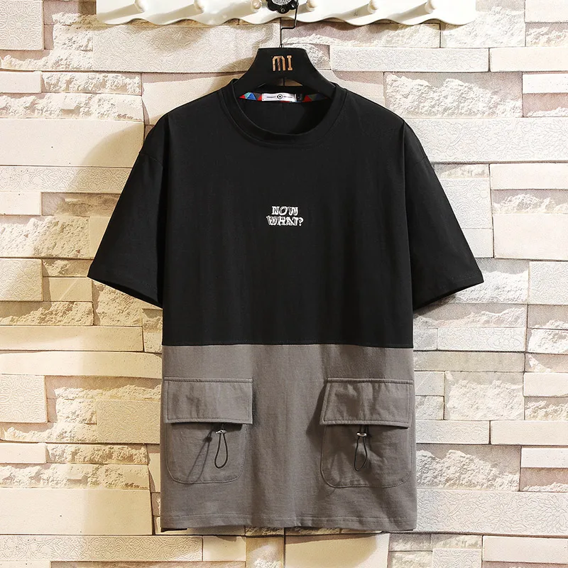 Футболка мужская с коротким рукавом свободного покроя в стиле хип хоп панк