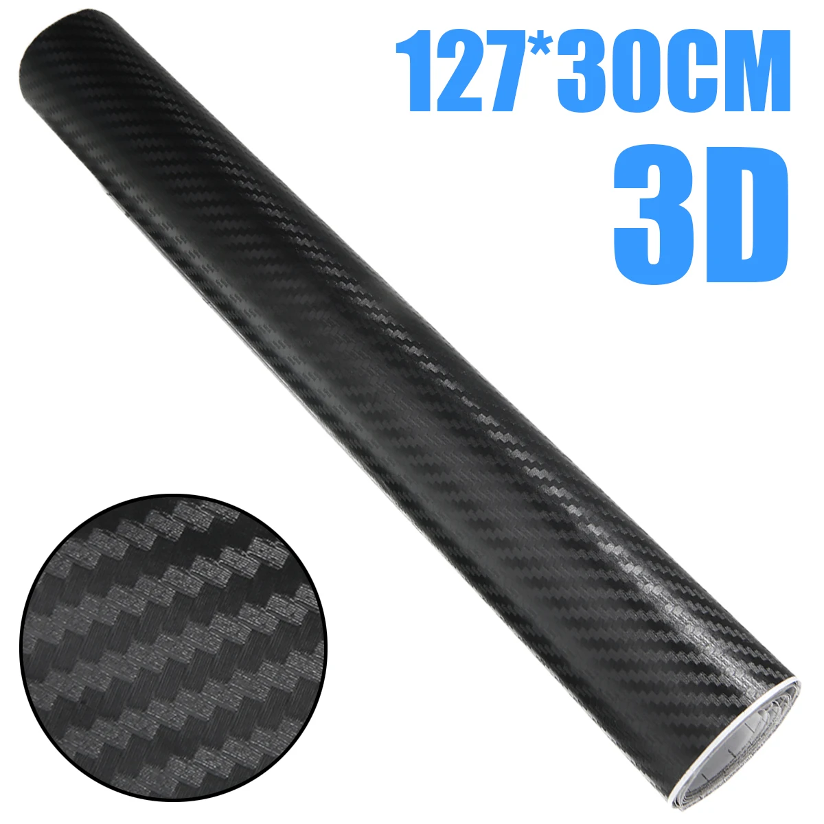 

1pc 127x30CM Black Car Interior Panel 3D Carbon Fiber Vinyl Wrap Sticker Film DIY Accessories