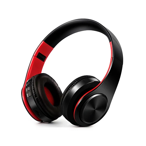Hi-Fi стерео наушники bluetooth наушники Музыкальная гарнитура FM Поддержка SD карты с микрофоном для мобильных телефонов xiaomi iphone Tablet PC - Цвет: Black red