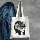 Tomie японское аниме женские сумки Harajuku Готическая Холщовая Сумка ужас мультфильм большой емкости шоппер Повседневная Подарочная сумка для учителей