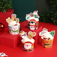 christmas cake paper cups 50pieces cake liner baking muffin box cup case party tray cake decorating tools christmas party decor