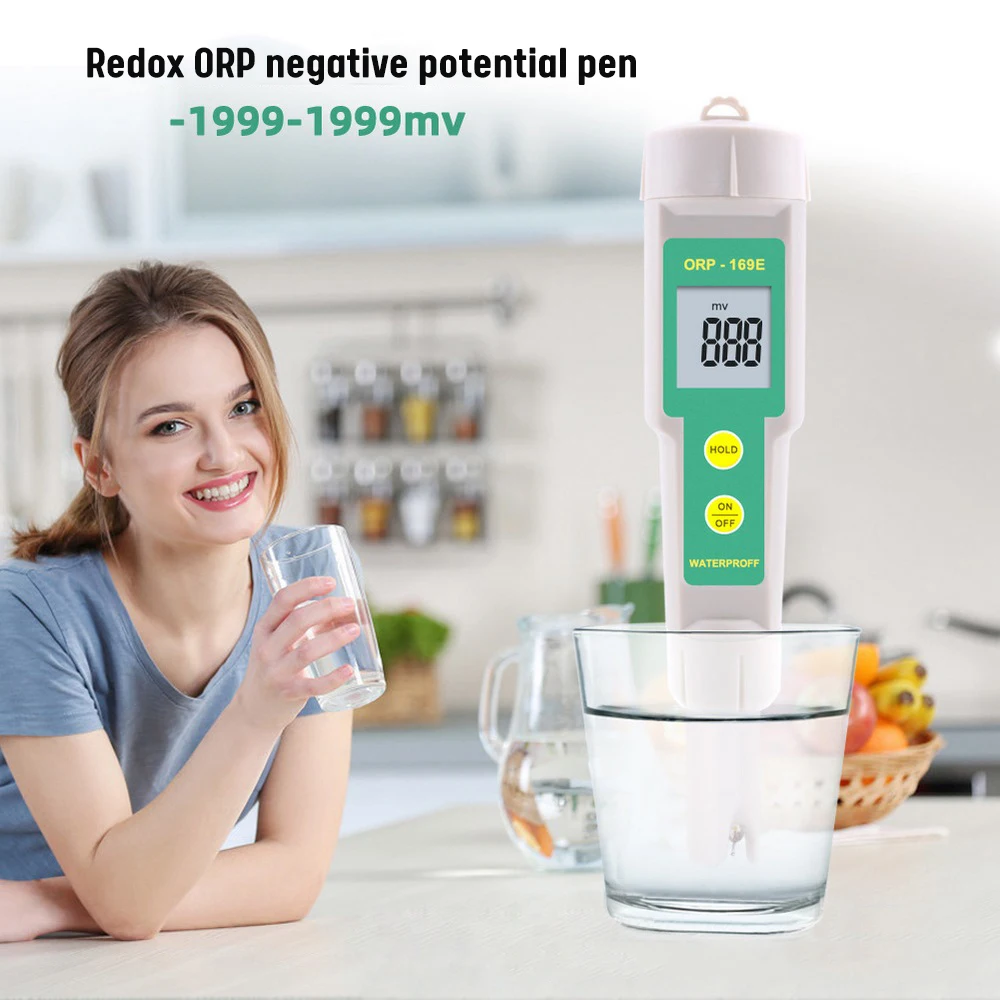 

Digital Water Quality Tester Portable Auto Calibration Negative Potential Tester 0-1999mg Water Test ORP Pen PH Meters Home