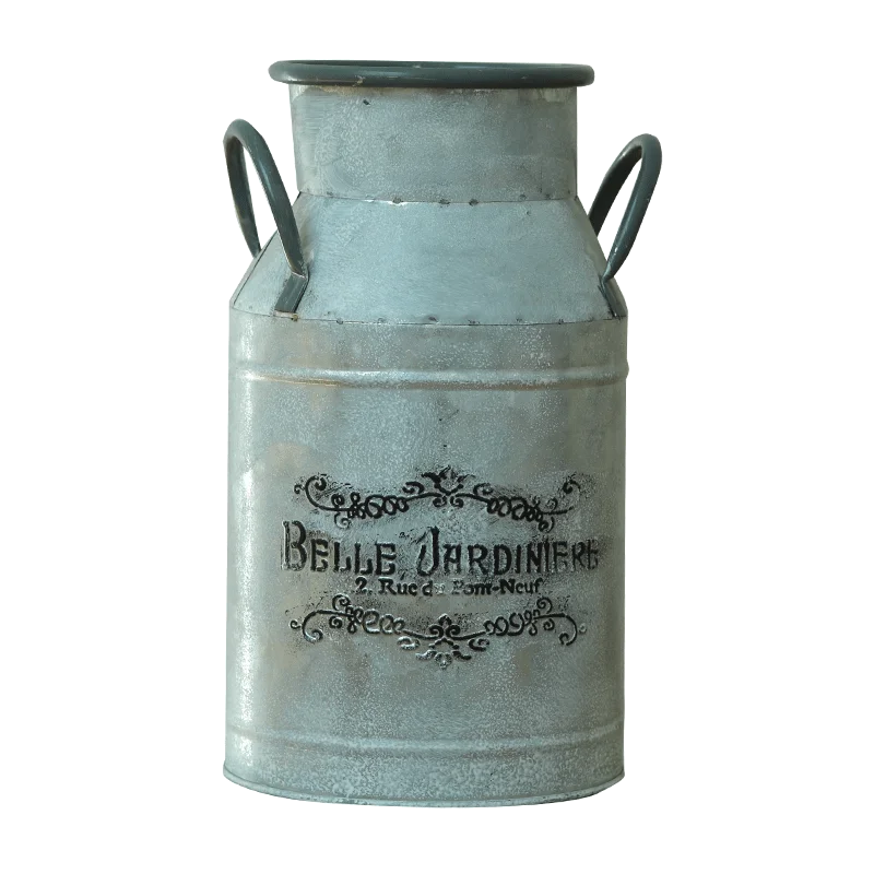 

Handcrafted Galvanized Metal Rustic Milk Can for Decor, Small