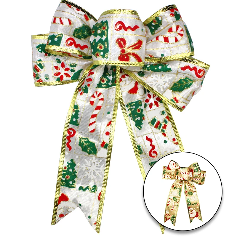 Рождественский лук с лосем бант несколькими ушками снежинка корсажный для