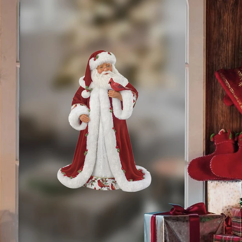 

1pcs Merry Christmas Santa Claus Window Wall Sticker Christmas Decoration For Home 2021 Christmas Ornaments Xmas New Year 2022