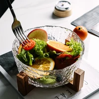 salad bowl glass transparent hammer pattern japanese fashion celebrity special shaped vegetable and fruit dessert bowl cl101801