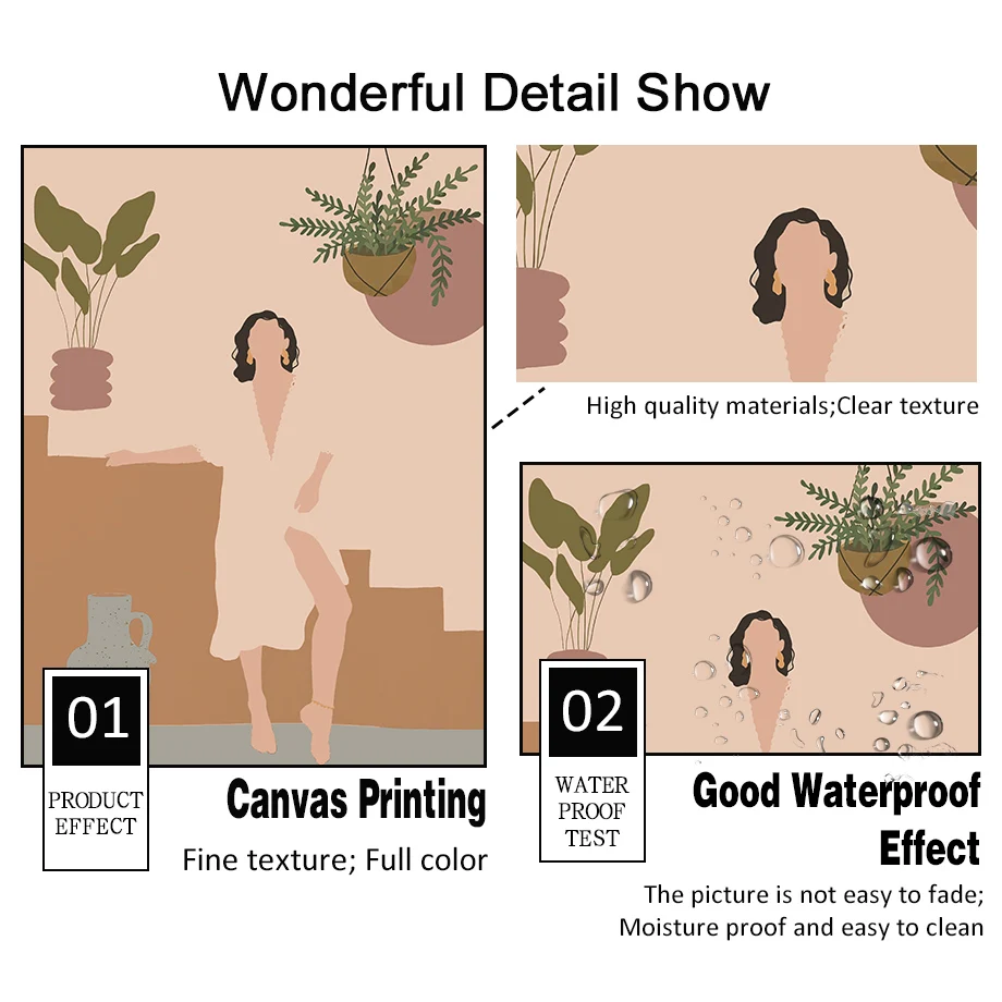 Абстрактные постеры и картины в скандинавском стиле с изображением девушек