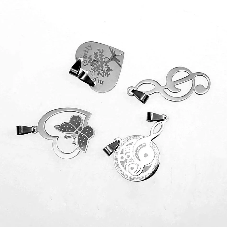 Простые подвески в форме сердца из нержавеющей стали высокополированная