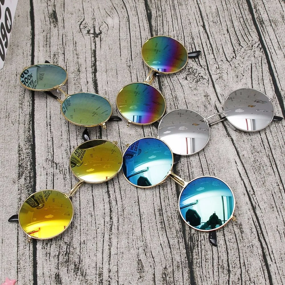 Круглые зеркальные солнцезащитные очки в стиле ретро для занятий спортом на