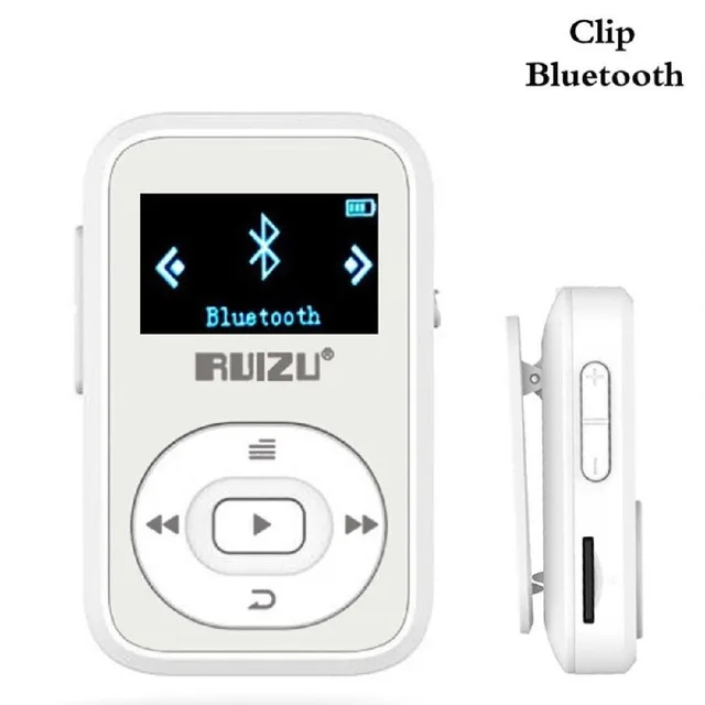 White Новое поступление, Спортивный MP3 плеер RUIZU X26, Bluetooth, 8 ГБ, мини-клип с поддержкой экрана, FM, запись, электронная книга, часы, шагомер - Цвет: White