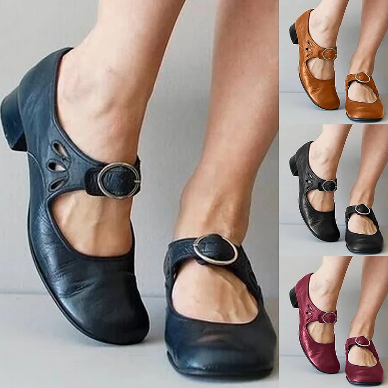 Женская прогулочная обувь из искусственной кожи Женские туфли лодочки на низком