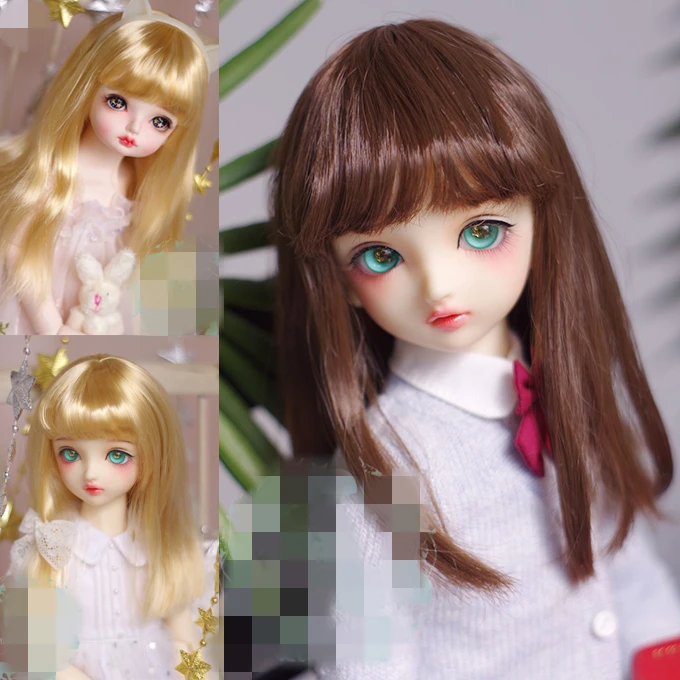 Парик для куклы BJD подходит 1-3 1-4 1-6 1-8 размеров детская мягкая шелковая челка