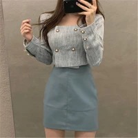 short womens jackets new slim fit sexy square collar double breasted ultra short females coats elegance ol tops 2020 chic
