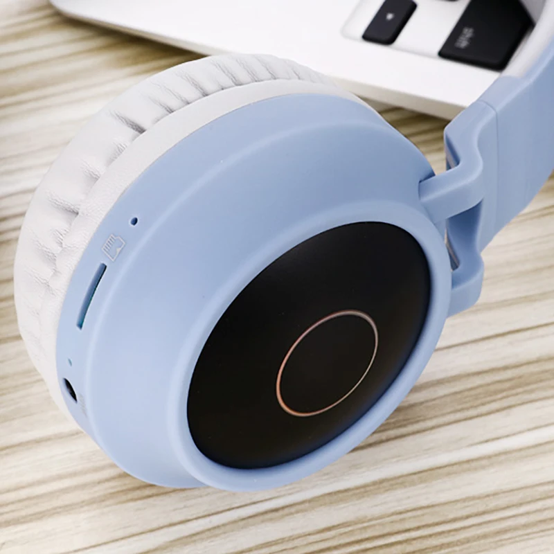 Детские беспроводные bluetooth-наушники с кошачьими ушками, складные стереонаушники, детские наушники для мальчиков и девочек, прекрасный подарок, светодиодный светильник