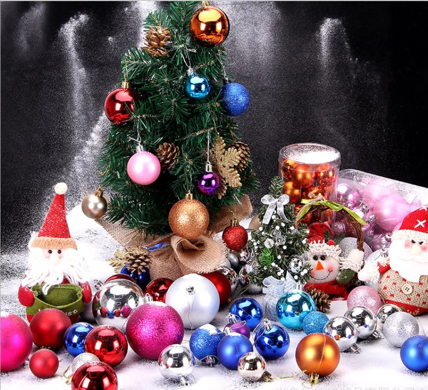 

8cm 24pcs/bucket 2022 Christmas Tree Ornaments Assorted Color Christmas Balls Navidad Hanging Tree Pendants Gift Noel