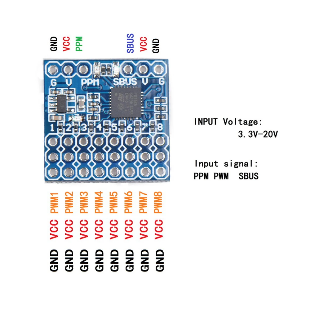 JHEMCU SPP 8CH модуль преобразователя сигнала Поддержка sbus ppm вывод pwm для Flysky iA6B Frsky X8R приемник Радиоуправляемый fpv-дрон