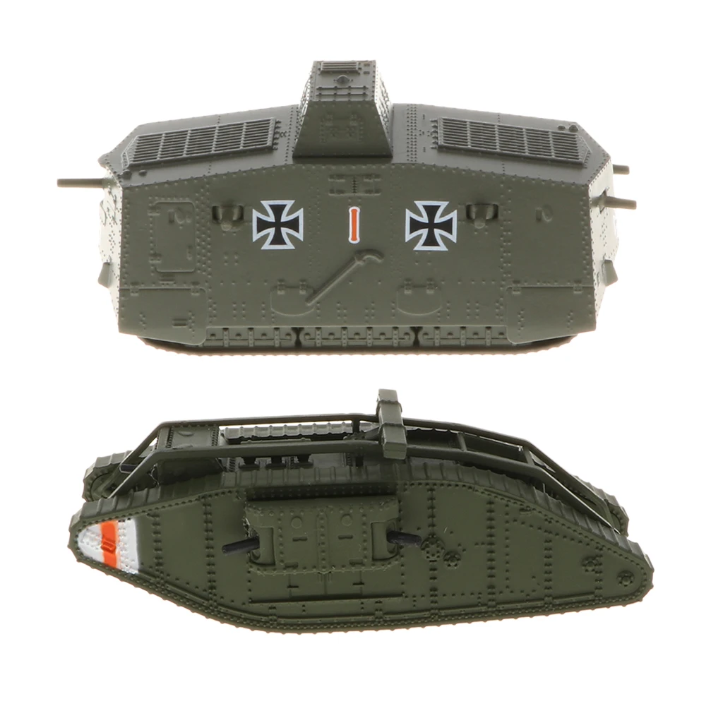 2pcs 1/100 WWI немецкий A7V Panzer Tank и Британия MK.IV женская модель танка игрушка| |