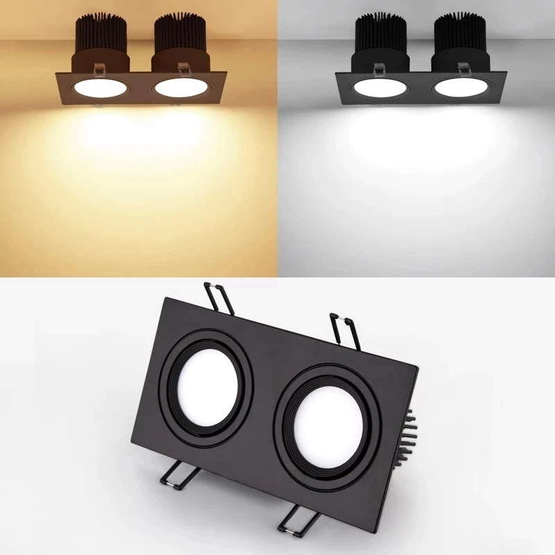 Luz descendente regulable para habitación, lámpara de techo con Panel de luces LED AC 220V para habitación de Hotel, doble LED empotrada, COB, 7w, 9w, 12W, 24W luces de techo iluminación led las luces de techo