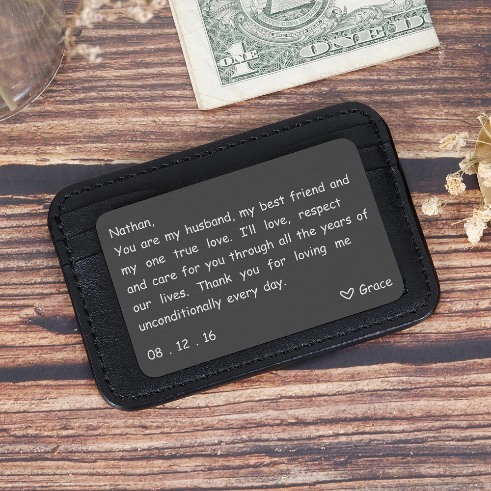 Персонализированный кошелек вставная карта для мужчин мужа жены подруги парня
