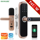 RAYKUBE Tuya дверной замок с отпечатком пальца смарт-картацифровой кодбез ключа Электронный домашний офис безопасности врезной Lockey X3