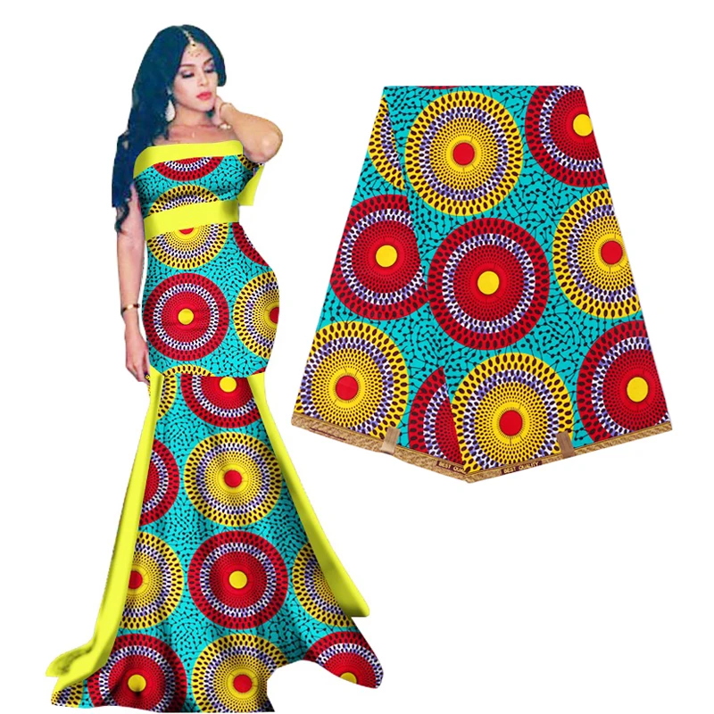 100% Cotton Ankara African Printed Patchwork Fabric Real Wax Tissu Top Quality Sewing Material For Dress Artwork Accessory 6yard | Дом и сад
