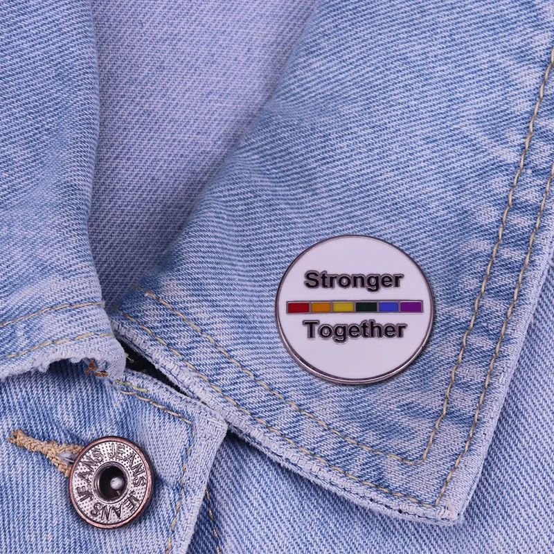 Радужные блоки ЛГБТ радужные эмалированная Шпилька мы сильнее геев лесбиянок