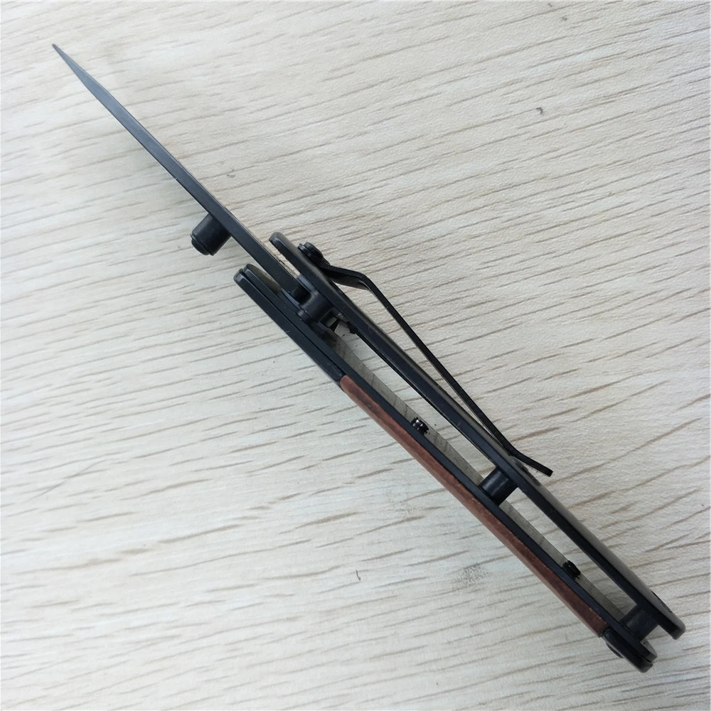 Тактический нож высокой твердости 5CR15MOV Лезвие сталь + деревянная ручка складной