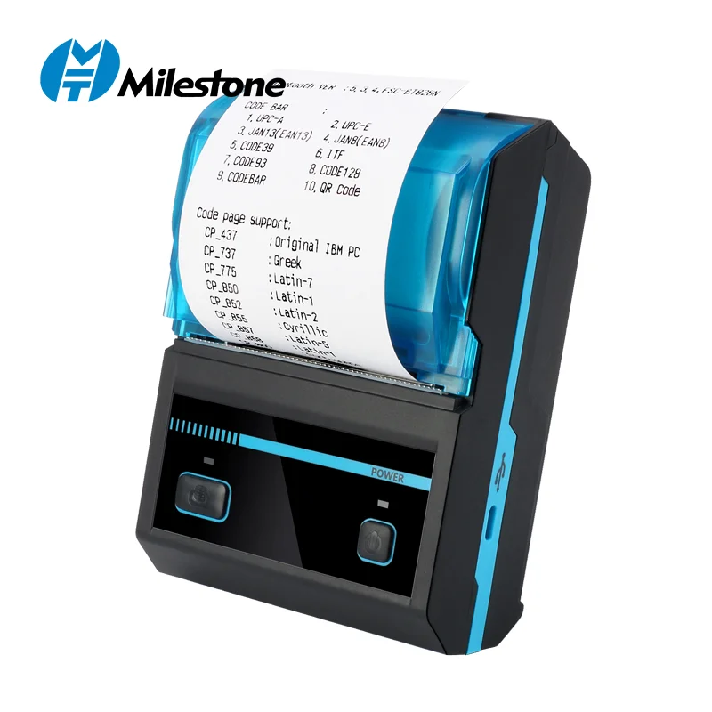 

Milestone Wireless Receipt Thermal Printer 2 Inch 58MM Portable Pocket Printer Windows Android IOS Free APP P10 for Office Shop