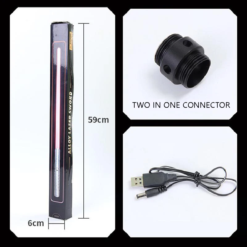 

80cm Lightsaber Charging Two In One Switchable Lighting And Sound Full Metal Handle Cosplay Stage Props RGB Lightsaber Toy