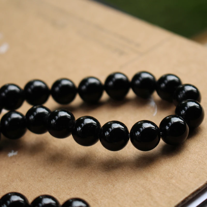 Бусины из натурального черного агата 15 5 дюйма 4 12 мм круглые полудрагоценные