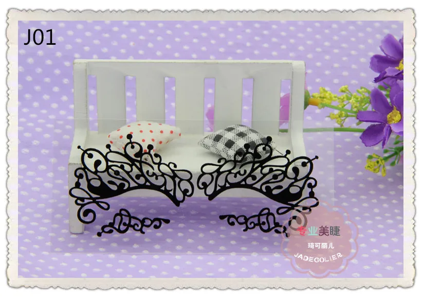 J01 Jadecolier 1 пара черный макияж Красота Тени для век наклейки Маскарад DIY украшения кружевная маска для лица - Цвет: J01