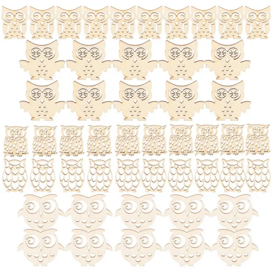 Деревянные поделки в форме совы 10 шт. аксессуары для скрапбукинга смешанные