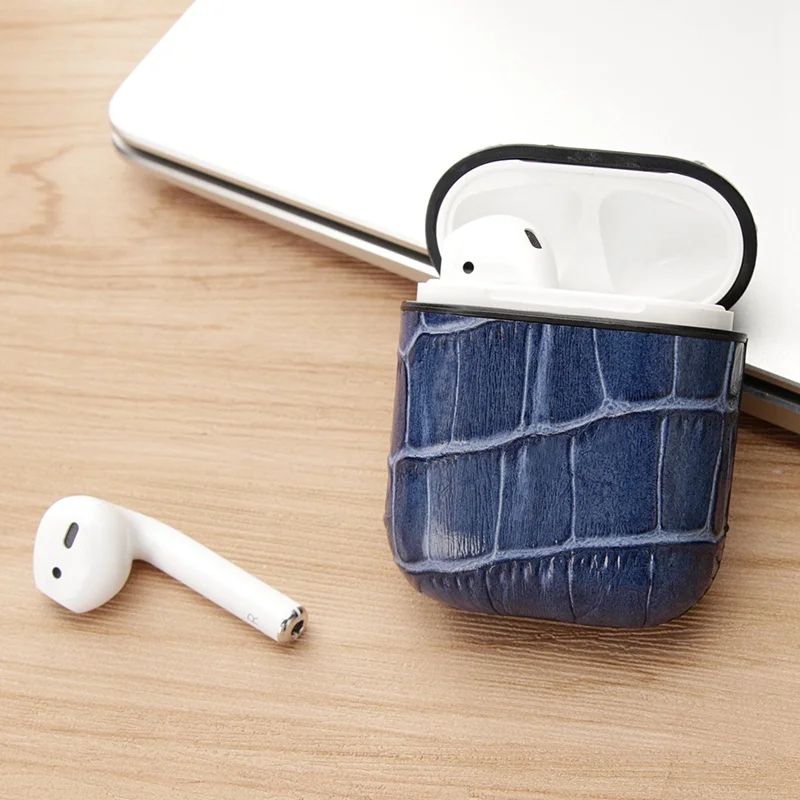 06 Для Apple Air Pods зарядная коробка защитный чехол Роскошный крокодиловый узор кожа Bluetooth беспроводные наушники чехол для AirPods - Цвет: 06