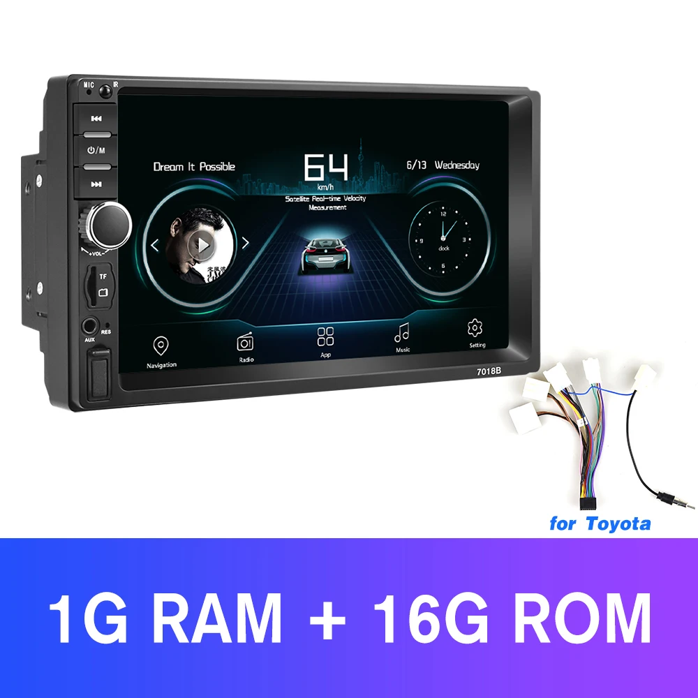 AMPrime 2 Din автомагнитола в тире 2din " Авторадио USB AUX FM мультимедийный плеер Поддержка Зеркало Ссылка камера HD аудио стерео 7018B