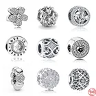 Бусина-Шарм Маргаритка из серебра 925 пробы с белыми вставками