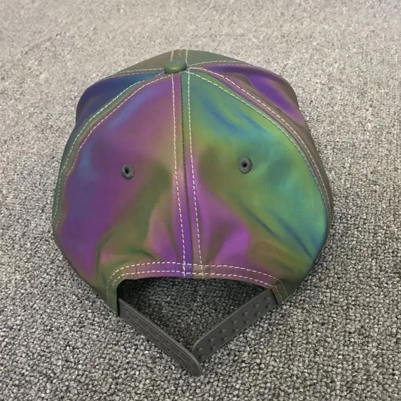 Высококачественный цветной, отражающий бейсболки хип-хоп snapback мужские и женские радужные Цветные Светоотражающие шапки уличная Прямая