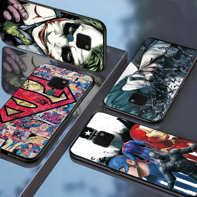 Чехол для телефона для huawei Коврики 20 Lite Марвел Капитан крышка для huawei Y5 Y6 Y9 Y7 черный чехол ТПУ на Honor 8X 8A чехол