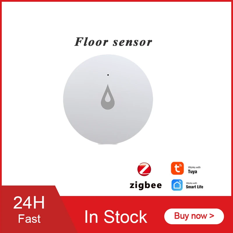 Tuya ZigBee Water Sensor Leak Detector Flood Leakage Alarm Works With Zigbee Smart Life APP Remote Home 2021 | Безопасность и