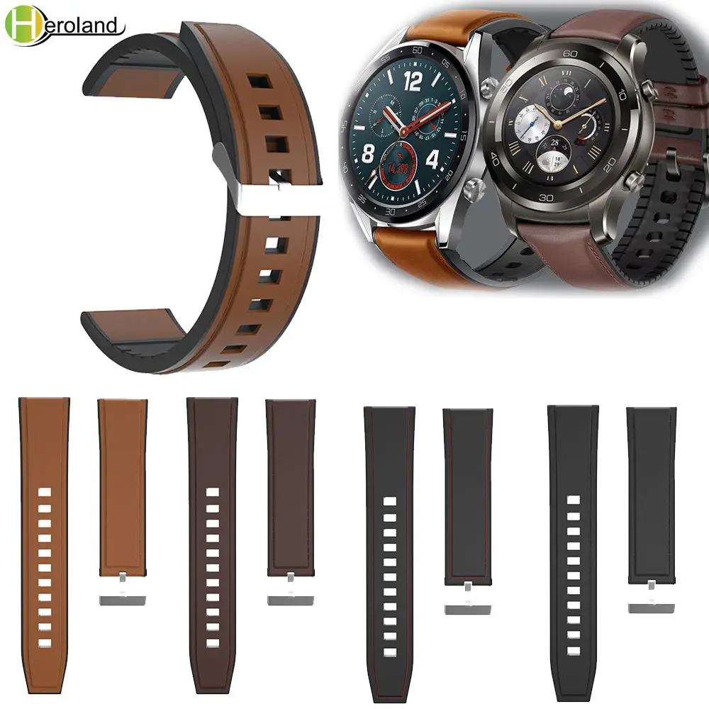 

22mm Watch Strap for Huawei Watch GT 46mm/42mm Watchband leather Wristband For HUAWEI WATCH2 pro / for Amazfit GTR 47mm band