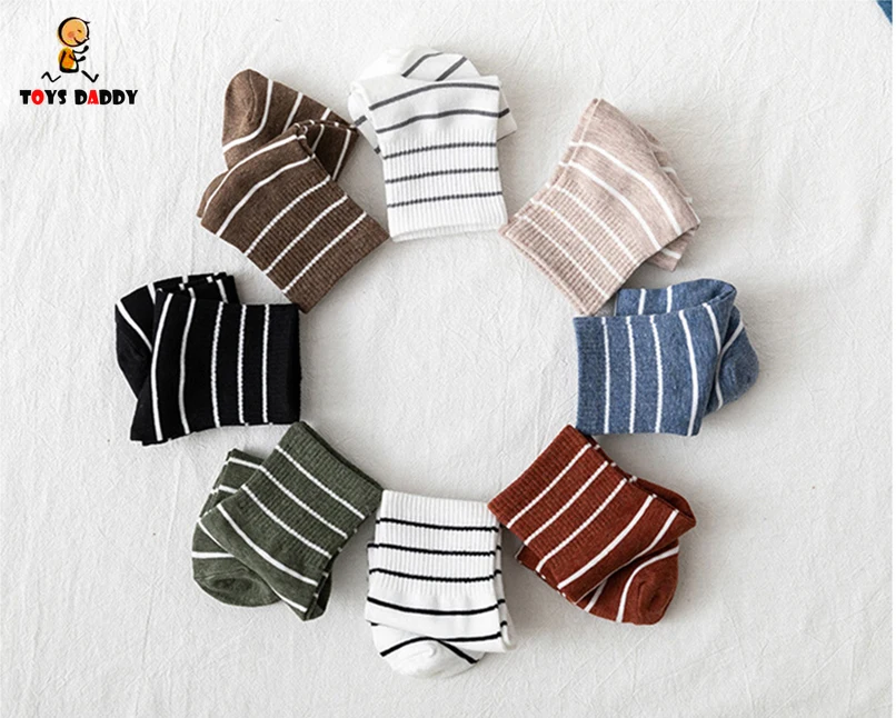 Новые белые черные кофейные Женские полосатые хлопковые носки Harajuku брендовые