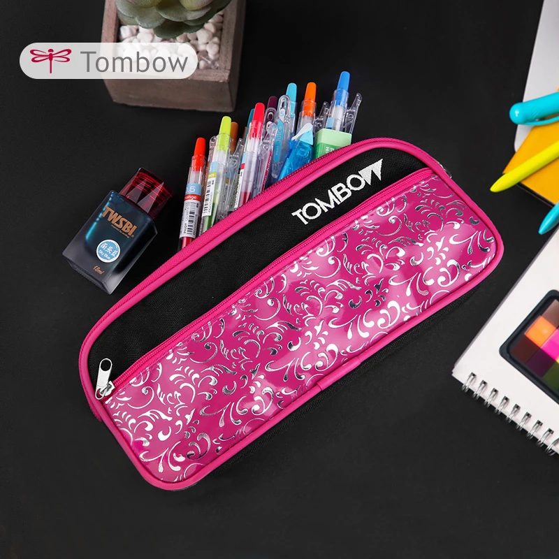 Japan Tombow Pencil Case Simple, Waterproof Oxford Cloth Material, Large Capacity Multi-function Storage Bag