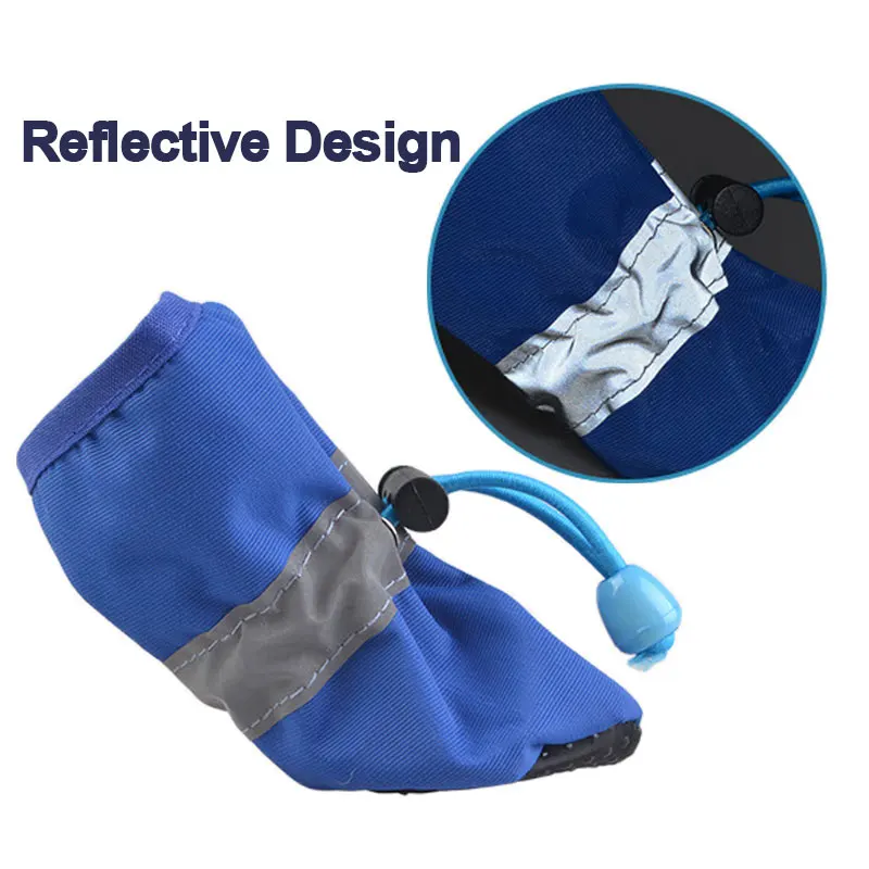 Водонепроницаемая зимняя теплая обувь для собак 4 шт./компл. Нескользящая Толстая