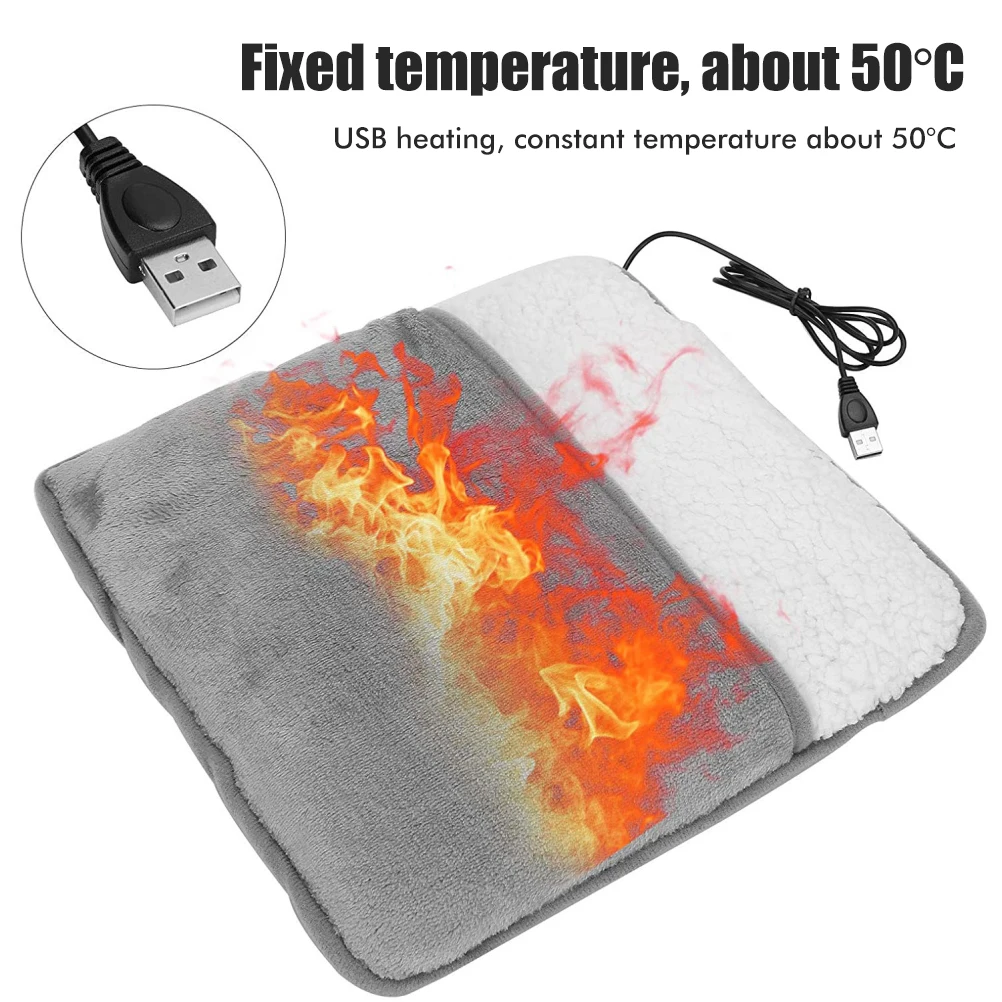 Winter USB Foot Warmer Built-in Heater Fast Heating Safe Start Warm Cover Feet Pad Massager Washable | Дом и сад