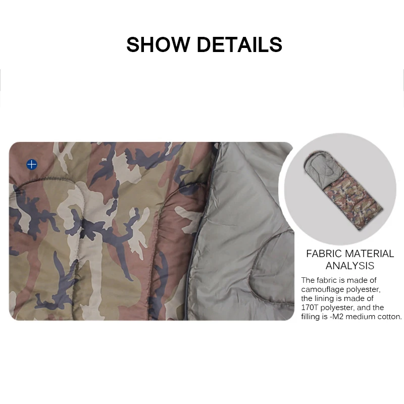 Sleeping Bag Envelope Type Splicing Camouflage Military Portable Outdoor Hiking Ultralight Spring Autumn Camping Bags | Спорт и