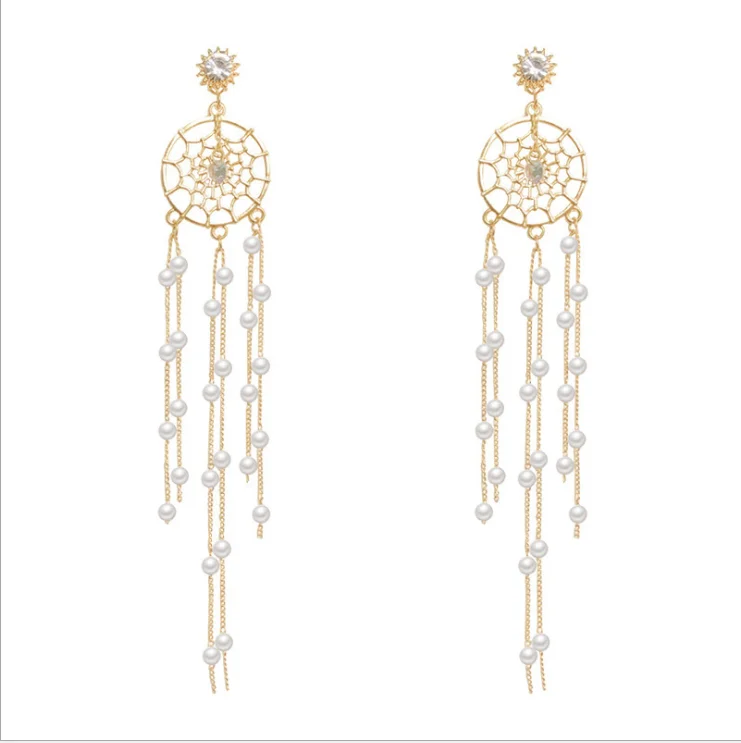 

New Korean version of star catching earrings dream catcher earrings tassels high quality earrings