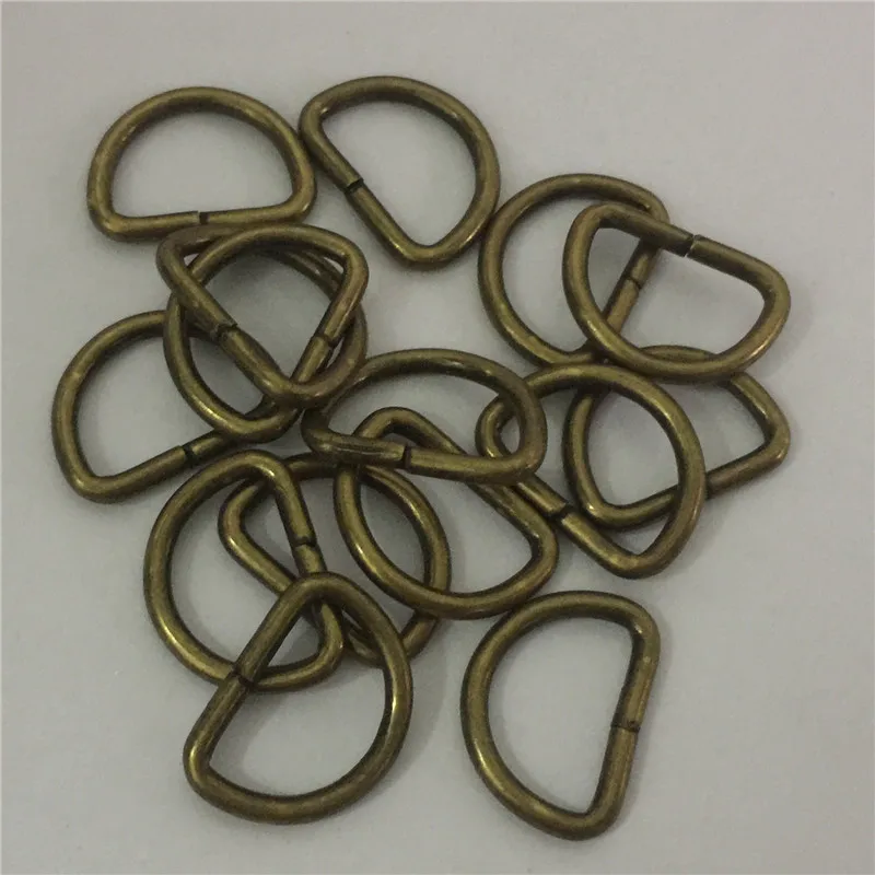 50 шт. 12 мм винтажная металлическая D Античный тип Кольцо соединение обувь сумки